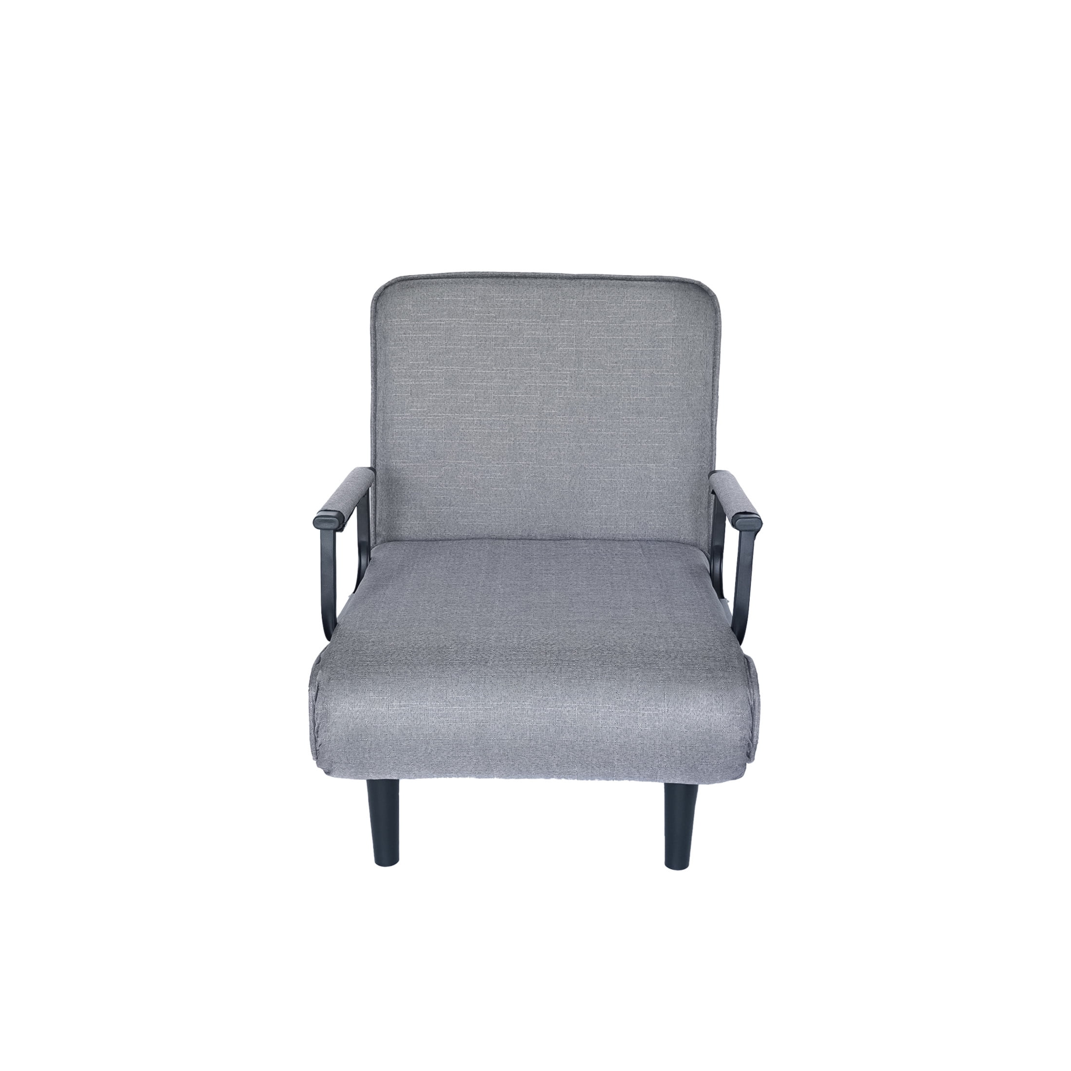 Noble House Folding Sofa Chair Sleeper with Accent Pillow, 3-in-1 Convertible Linen Lounger Bed for Living Room, Grey