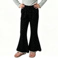 thumbnail image 4 of SHTXOZHI Girl's Stretchy Casual Pants High Waist Cute Print Flared Pants Lace Trim Vacation Party Soft Bottoms, 4 of 7