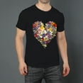 thumbnail image 2 of Mens Oversize T Shirts Flowers (10)Casual Short Sleeve Basic Tees Crew Neck T-Shirt Funny Graphic Tees Black or White XS-5XL, 2 of 5