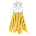 thumbnail image 6 of Aislor Big Girls Kids Sparkly Metallic Irregular Hem Lyrical Ballet Dance Dress Latin Modern Contemporary Dancewear Yellow 10, 6 of 7