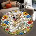 thumbnail image 4 of Round Area Rug, Labrador Retriever Non-Slip Floor Mat, Soft Washable Carpet for Living Room Bedroom Decor 24 Inch, 4 of 6