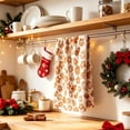 thumbnail image 6 of Clearance! Christmas Gingerbread Pattern Kitchen Towel, Absorbent Decorative Hand Dish Towel 24x16in, Holiday Xmas Tea Towel for Cooking Baking, Home Kitchen Decor & Christmas Gift, 6 of 7