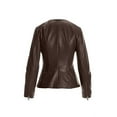 thumbnail image 2 of Luis Leather Women's Peplum Drowned Brown Genuine Lambskin Biker Leather Jacket XX-Small, 2 of 2