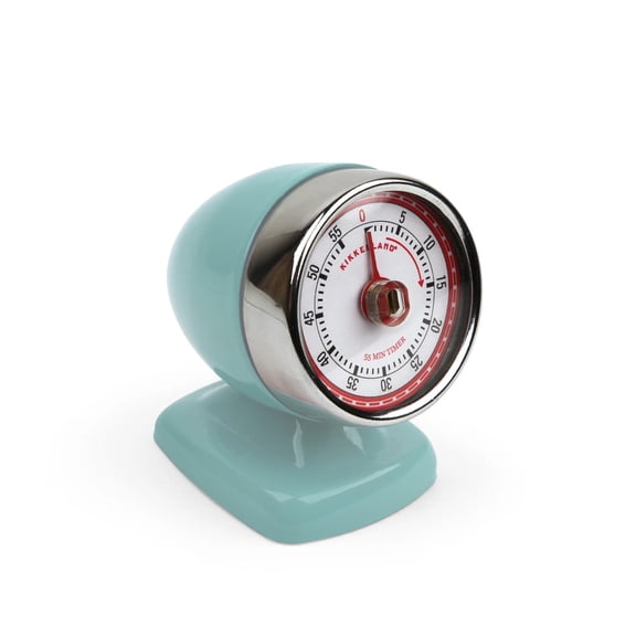 Blue Vintage Streamline Windup Timer, Retro Decor for Kitchen