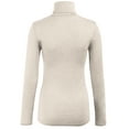 thumbnail image 4 of KOGMO Womens Long Sleeve Solid Basic Fitted Turtleneck Shirt, 4 of 4