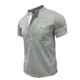 thumbnail image 5 of Camisas Elvqul de Hombre Liso Manga Corta Gris Economicas Algodón Botones Solapa Deportivas, 5 of 5