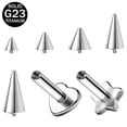 thumbnail image 2 of QQTDFG 5/7Pcs 16G Titanium Steel Labret Lip Piercings Accessories Helix Conch Piercing-Style 3, 2 of 9