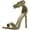 Dark Beige Patent- 4.5 inch heel, variant on Delicious Womens Canter Single Sole Ankle Strap High Heels
