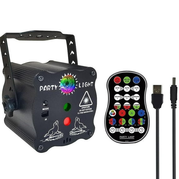 Afoxsos Mini Disco DJ Light Portable Sound Activated Led Projector Strobe Lamp Party Decorations Light with Remote Control