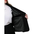 thumbnail image 5 of Blazer de talgrande pamujer, chaquede trabajo, solade muesca, botones, chaquetas frontales Negro 3XL, 5 of 5