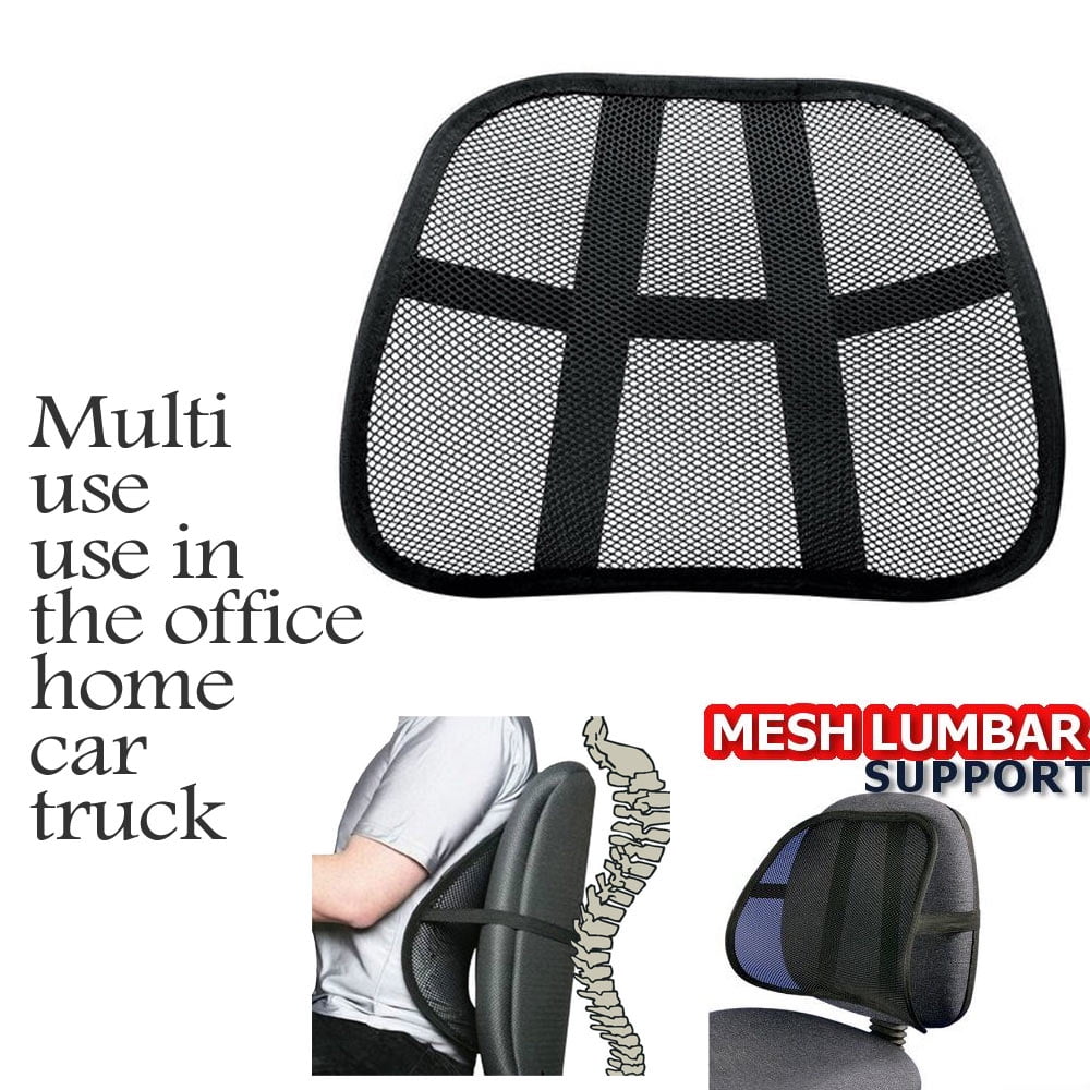 2 Cool Vent Cushion Mesh Back Lumber Support Car Office Chair Truck Seat Black 7795735113301 