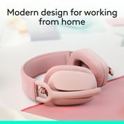 Logitech Zone Vibe 100 Wireless Over Ear Headphones with Noise Canceling Microphone, Works with Teams, Google Meet, Zoom, Mac/PC, Rose