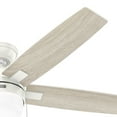 thumbnail image 3 of Hunter 52 inch Indoor Ceiling Fan with LED Light - White Ceiling Fan with Pull Chain, For Bedroom or Living Room, Standard Mount, No Remote, 5 Blades, Includes Bulbs - Anisten 52487, Fresh White, 3 of 15