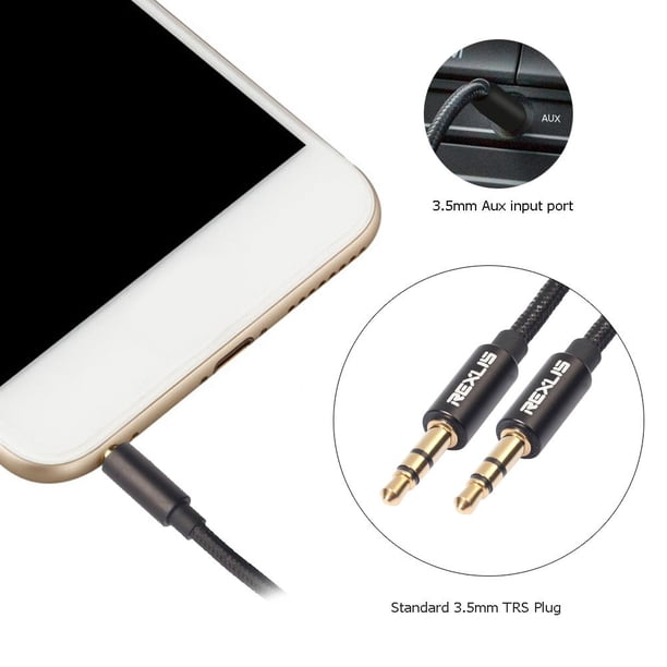 Cable De Audio Jack De 3,5 Mm Chapado En Oro Estéreo Macho A Macho Cable Auxiliar (1,8 M)