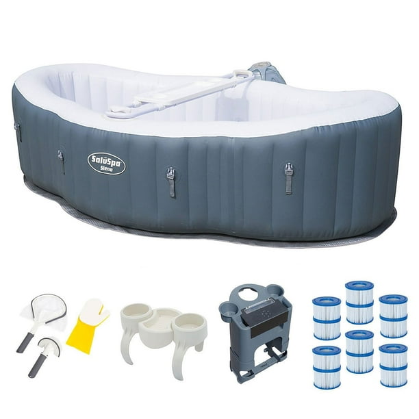 Bestway 2 Person Inflatable Hot Tub + Music Center + 6 Filters + Cleaning Set - Walmart.com