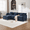 Blue, variant on Newest 108" L-Shaped Chenille Sectional Sofa, Beige 3-Seat Modular Cloud Couch with Ottoman & Pillows for Living Room
