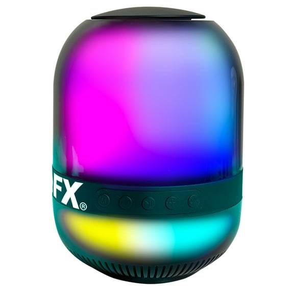 QFX BT-27 LED Party Lights and FM Radio Bluetooth Portable Speaker , Black