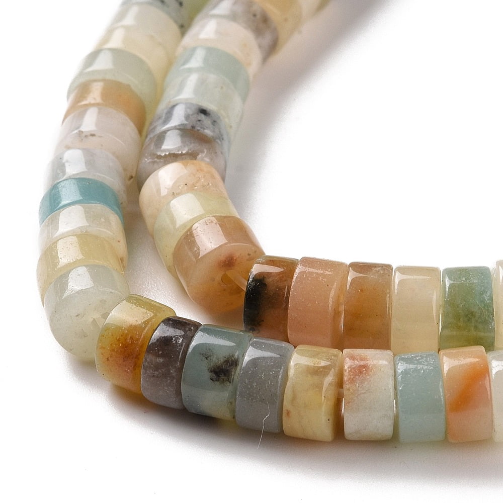 5Strand Natural Flower Amazonite Beads Strands Heishi Beads Flat Round/Disc 6x3mm Hole: 1.2mm about 117pcs/strand 14.69''(37.3cm)
