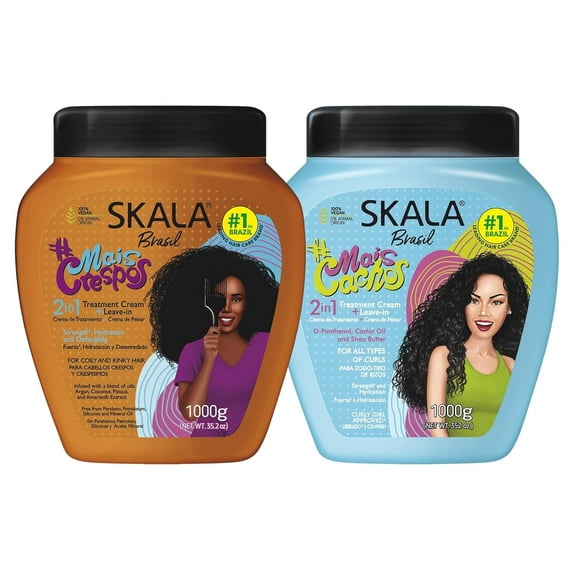 SKALA MaisCachos MaisCrespos Treatment Cream – Set of 2 – Moisturizing Hair Masks for Curly & Coily Hair – Hydration, Softness & Shine Care 70.4 Ounce