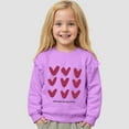 thumbnail image 2 of BOBOGOJP Kids Girls Christmas Sweatshirt Heart Printed Merry Christmas Shirts Crewneck Pullover Top Xmas Holiday Outfits Purple for Size 11-12 Years, 2 of 7