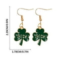 thumbnail image 3 of Earrings for Women, Green Dangle Earrings, Patrick's Day Accessories, Good Hoop Earrings, Irish Jewelry, St. Patrick's Day Gifts, Silver Tone Metal Frame, For Office Wear, 3 of 9
