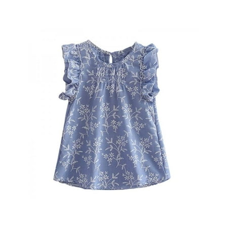 

GOODLY Toddler Baby Girls Fly Sleeve Ruched Floral Print Princess Dresses Clothes