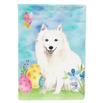 Carolines Treasures CK1912GF Easter Eggs Japanese Spitz Flag Garden Size  Small multicolor