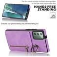 thumbnail image 6 of Nalacover for Samsung Note 20, Wallet RFID Credit Card Holder and Zipper Pocket,Drop Protection Flip Cover Ring Holder Kickstand Double Magnetic Clasp for Samsung Galaxy Note 20, Purple, 6 of 12