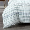 thumbnail image 4 of Chezmoi Collection 6-Piece Boho Clip Jacquard Comforter Set King Size, Teal Blue White Striped Soft Textured Lightweight Bedding for All Season (1 Comforter, 2 Shams, 2 Pillowcases, 1 Cushion), 4 of 9