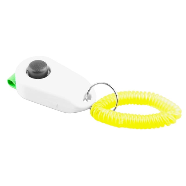 Dog Training Clicker Interactive Squeaky Comfortable Universal Training Clicker Ring for Dogs Cats White