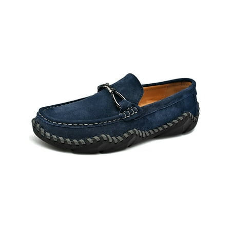 

Ferndule Mens Dress Flats Business Non-Slip Penny Loafer Classic Round Toe Moccasins Blue 10