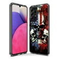 thumbnail image 3 of MUNDAZE Samsung Galaxy A14 5G American USA Flag Skulls Blue Red Double Layer Phone Case Cover, 3 of 5