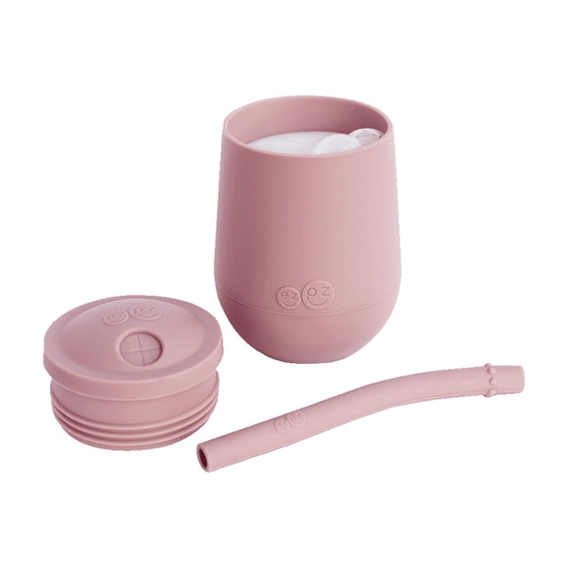 Mini vaso entrenador con popote EZPZ Rosa Nórdico