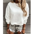 thumbnail image 2 of Pompotops Sweat-Shirt Quotidien à Col Rond pour Femmes Manches Longues Décontracté Ample, 2 of 9