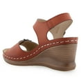thumbnail image 6 of Alexis Bendel Ladies Cognac PU Wedge Sandals Size 9, 6 of 6