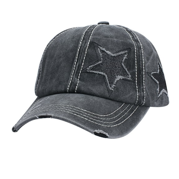 Prolriy Baseball Cap Hats for Women Sun Printing Baseball All- Hat Women's Cowboy Star Baseball Caps Trucker Hat Black