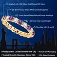 thumbnail image 2 of Gem Stone King Purple Amethyst and White Created Sapphire 18K Yellow Gold Plated Silver Women Eternity Band Ring | 2.30 Cttw | 3MM Round | Wedding Engagement Anniversary Promise Ring | Size 6, 2 of 7