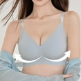 thumbnail image 2 of Ahabrexf Womens Seamless Bra Sling Solid Color with Removable Pads Wireless Everyday Bra Polyester, 2 of 4