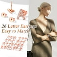 thumbnail image 3 of Silvora Rose Gold Plated Stud Initial Earrings for Women CZ Simulated Diamond Letter Z Silver Earring, 3 of 8