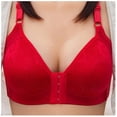 thumbnail image 5 of Sakmal Plus Size Women's Bras Minimizer Front Closure Bralette Red Plunge Bras for Women 2X, 5 of 5