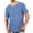 Navy, variant on Ohufall Mens Pocket T-Shirts Solid Color Imitation Denim Top Short Sleeve Loose Crew neck Casual Daily Summer Fashion Tshirt
