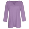 thumbnail image 4 of Ediodpoh Women's T Shirts for Everyday Comfort and Style Ideal for Casual Outings Social Gatherings or Relaxation Comfortable Fit for Daily Wear Versatile Wardrobe Womens Tops Light Purple XL, 4 of 4