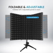 iDance Foldable Absorbent Microphone Isolation Shield, 3 Microphone Isolator Panels, Studio Recording Mic Vocal Isolation Shield, Foldable Sound Shield, Sound Isolator Panels for Recording