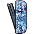 thumbnail image 2 of DEBGFS Side Flower Leather Case Cover Bag Cases Holder Pouch Protective Accessories Compatible With IQOS Compatible With CD/DVD playback package,Blue, 2 of 5