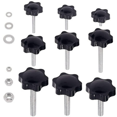 

/M6/M8 Clamping Hex Hand Knob Handle Replacement Handle Knob Grip Screw on Type Stud with Nuts and 135 PCS
