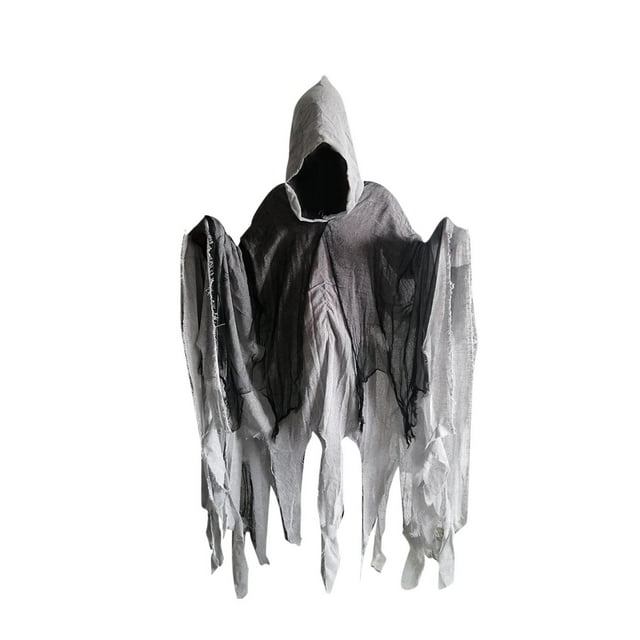 Capa de disfraz de Halloween, accesorio de disfraz de fantasía, disfraz de cosplay para fiesta Gris