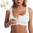 thumbnail image 4 of Womens Bras 3PC Front Closure Compression Bras For High Sports Everyday Sports Bra White 2XL, 4 of 8