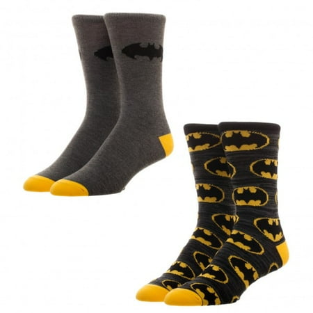 - DC COMICS Batman Logo 2 Pack Crew Socks NEW