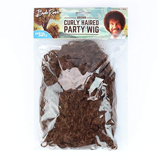 Disfraz Marrón Peluca Afro, Peluca de Bob Ross- para Hombres, Mujeres y Niños Disfraz de B Prime Party Prime Party