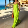 thumbnail image 7 of OVAFBAU Summer Dresses for Women Boho Print Sleeveless V Neck Backless Ankle Length Beach Vacation Dress Summer Outfits, 7 of 7